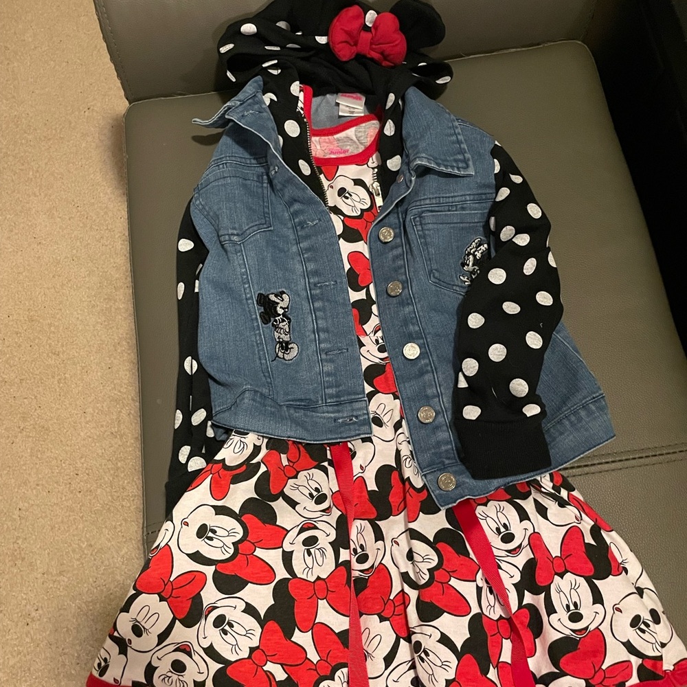 Two piece Minnie dress and Jean Jacket.